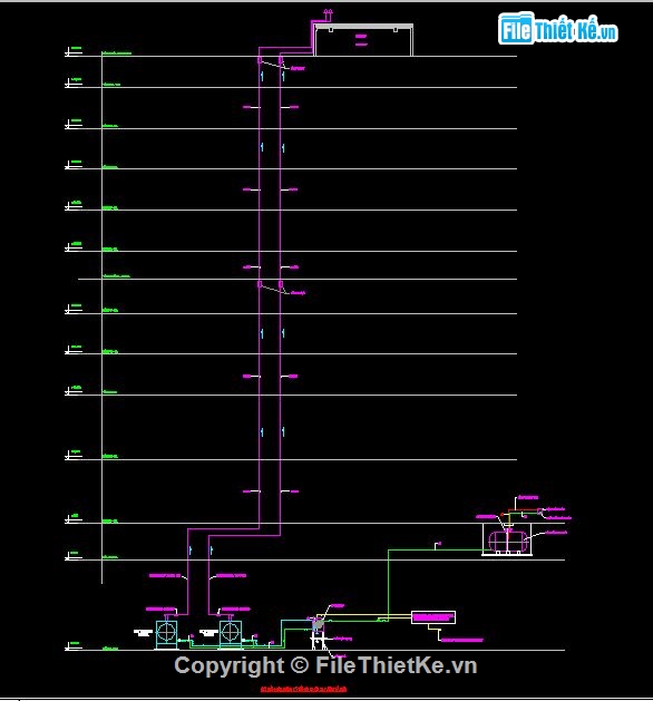 bản vẽ cad,sơ đồ ống khói,hệ thống ống khói,thiết kế ống khói